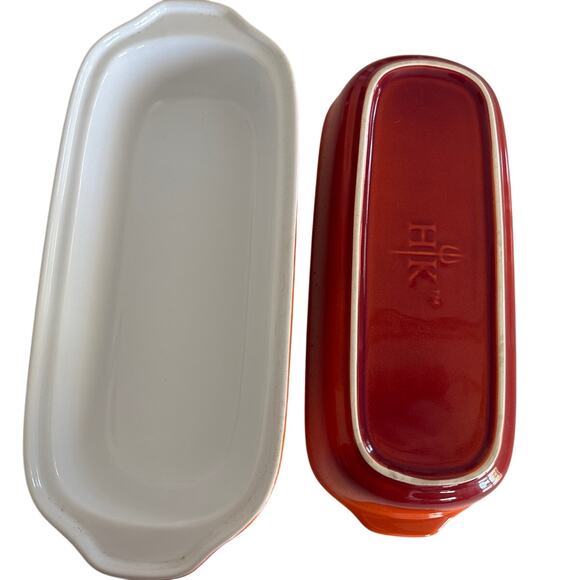 Artisan Bread Baker Hells Kitchen Gordon Ramsey 2.3 Quart  Red Orange Stoneware - Picture 3 of 4